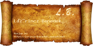 Lőrincz Benedek névjegykártya