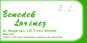 benedek lorincz business card